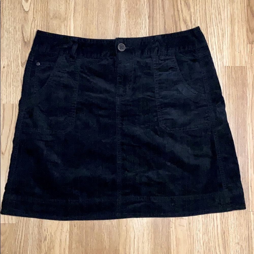 Black Cord Woolrich Mini Skirt